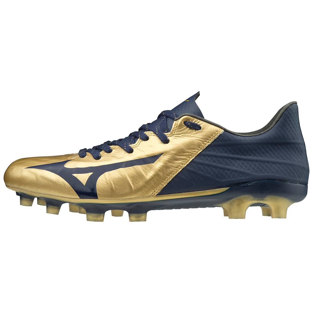 Mizuno Men's Rebula III Japan Soccer Cleats Gold/Navy (540219-RJY)